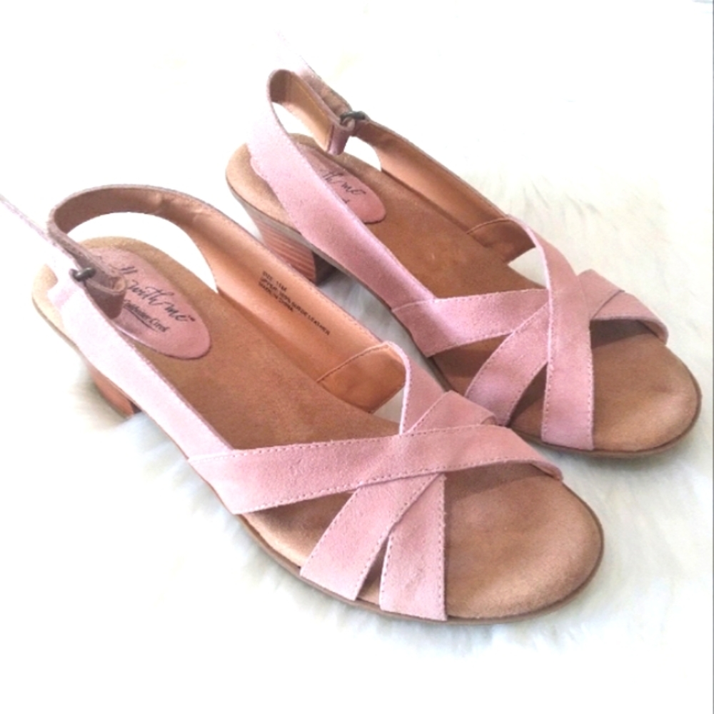 Coldwater Creek Wpmen's Sandals Pink Suede Leather Sz 11 M